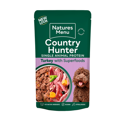 Natures Menu Country Hunter Dog Pouch Turkey 6x 150g