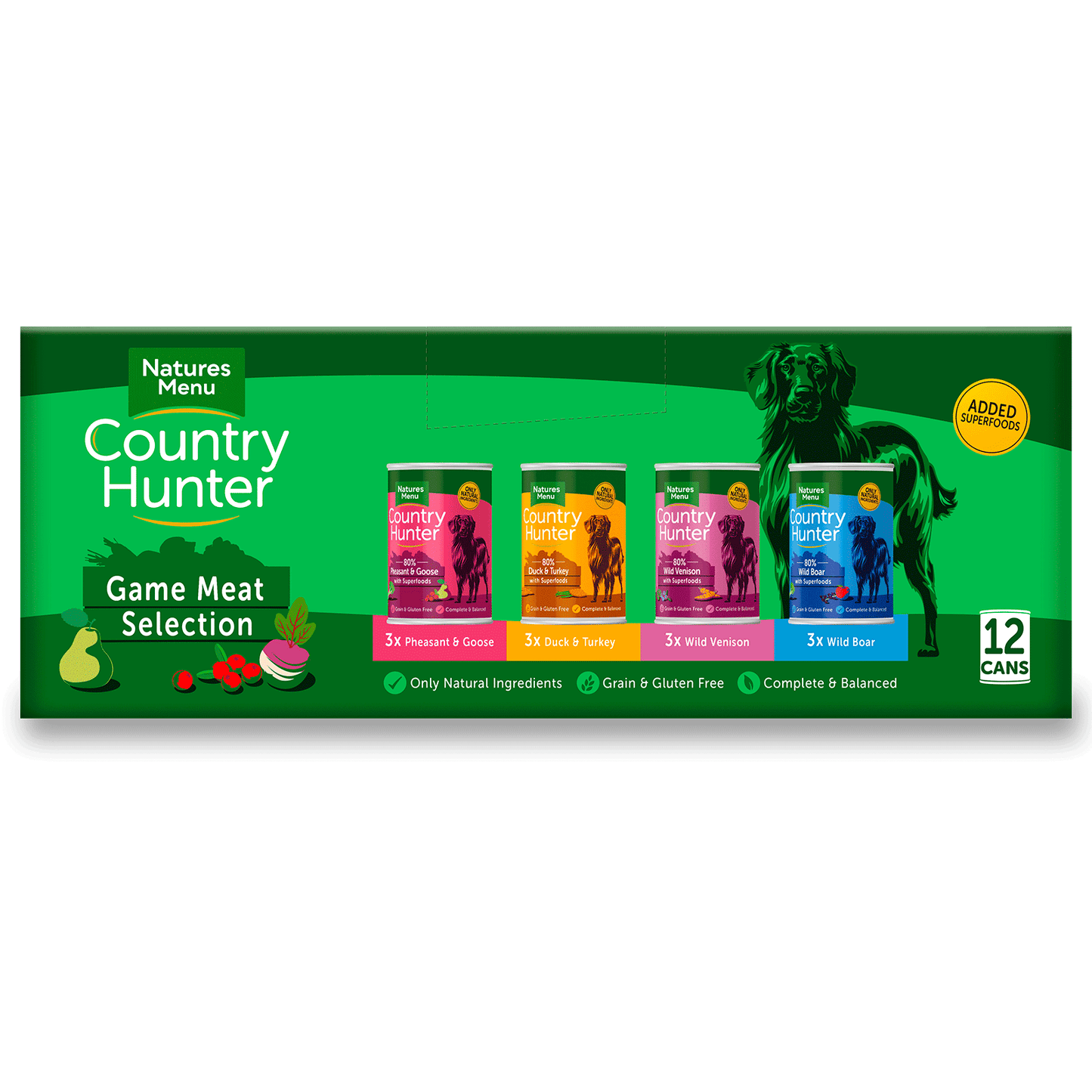 Natures Menu Country Hunter Game Meat Selection Cans 12 x 400g