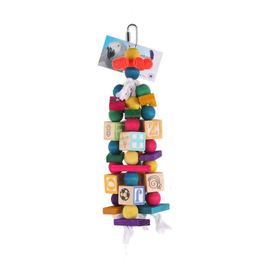 Adventure Bound Colourful Wooden Blocks Parrot Toy