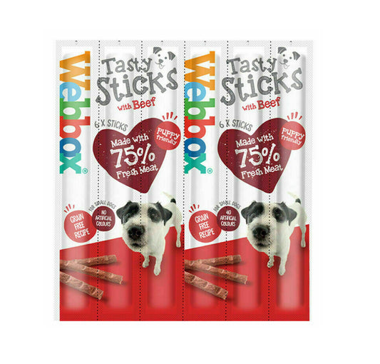 Webbox Small Dogs Delight Tasty Sticks Beef Flavour 6 Pcs