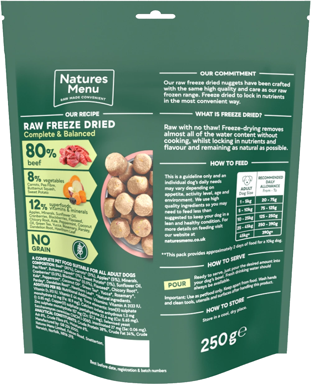 Natures Menu Freeze Dried 80/20 Beef 250g