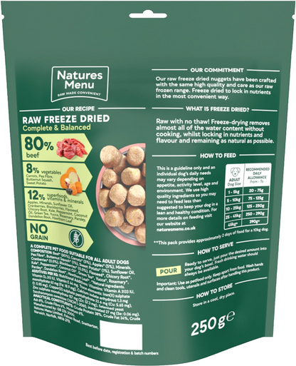 Natures Menu Freeze Dried 80/20 Beef 250g