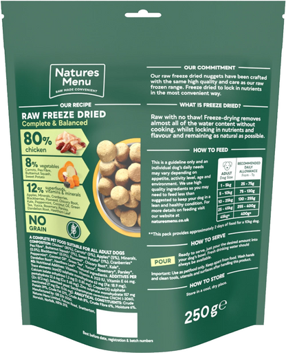 Natures Menu Freeze Dried 80/20 Chicken 250g