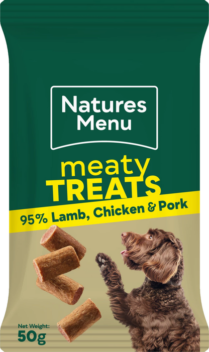 Natures Menu Original Mixed Variety Real Meaty Treats For Dogs & Puppies 50g, Case Of 12