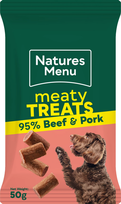 Natures Menu Original Mixed Variety Real Meaty Treats For Dogs & Puppies 50g, Case Of 12