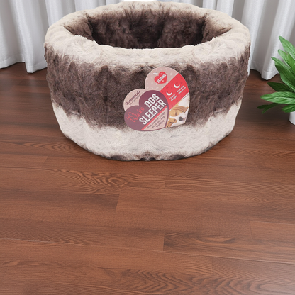 40 Winks Dog Sleeper Grey / Cream Snuggle Plush Round 15"