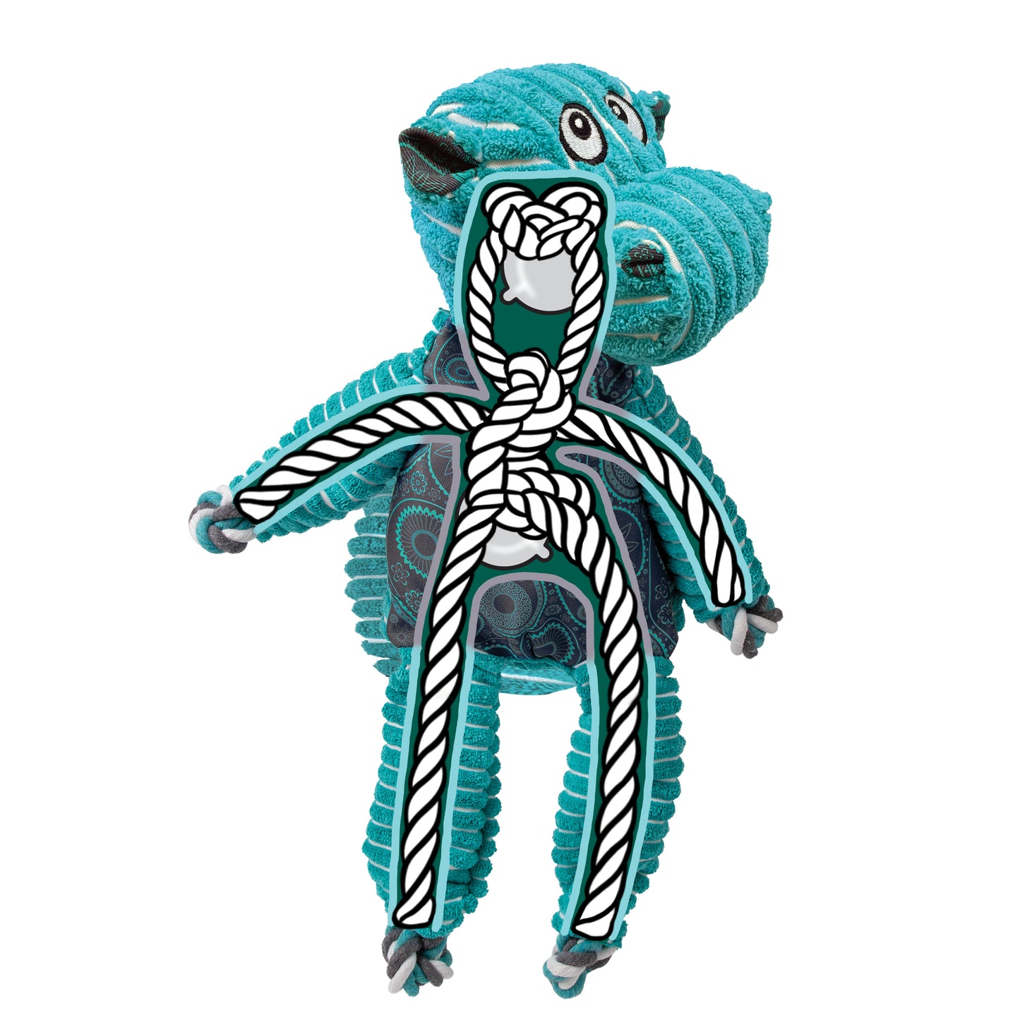 KONG Floppy Knots Hippo Jumbo X Large