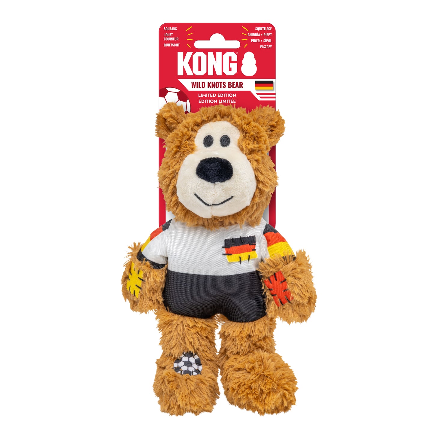 KONG Wild Sports Bear Soft Dog Play Toy Medium - Germany