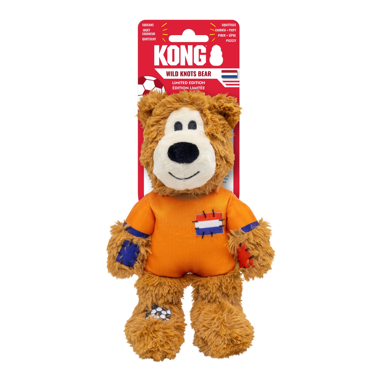 KONG Wild Sports Bear Soft Dog Play Toy Medium - Netherlands