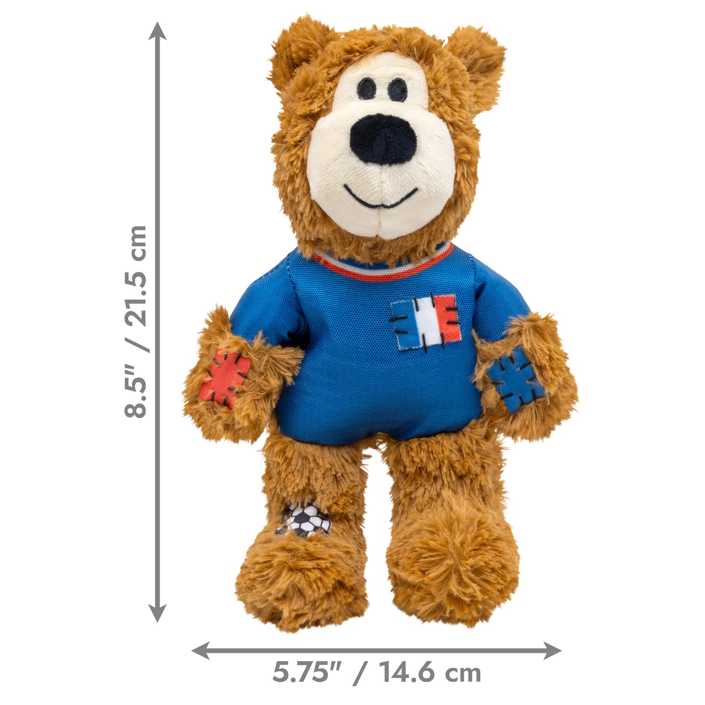 KONG Wild Sports Bear Soft Dog Play Toy Medium - France