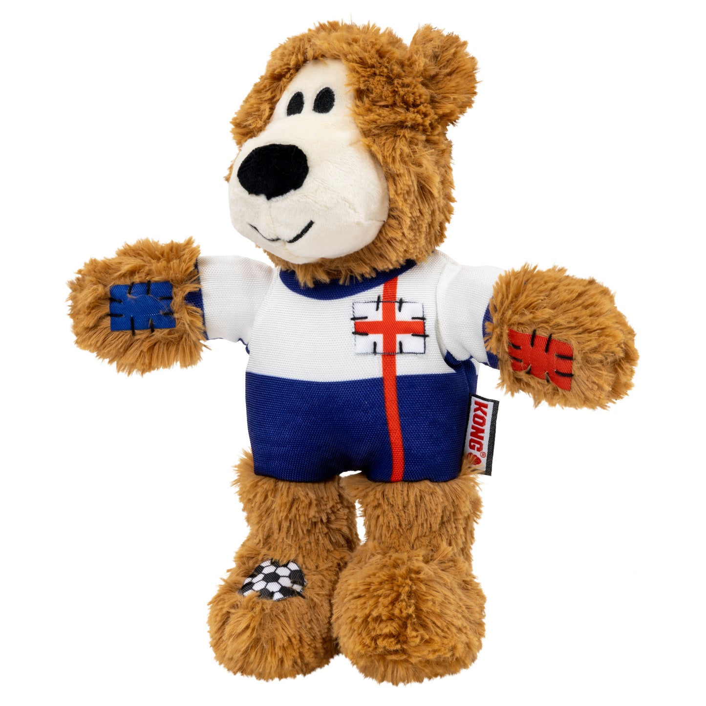 KONG Wild Sports Bear Soft Dog Play Toy Medium - England