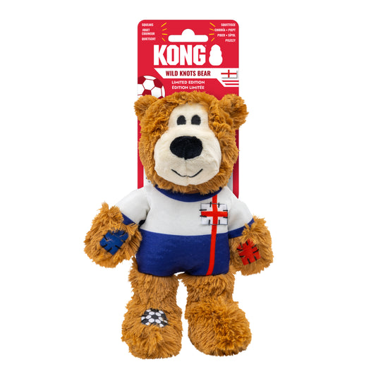 KONG Wild Sports Bear Soft Dog Play Toy Medium - England