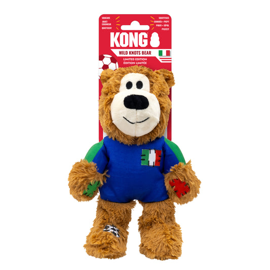 KONG Wild Sports Bear Soft Dog Play Toy Medium - Italy