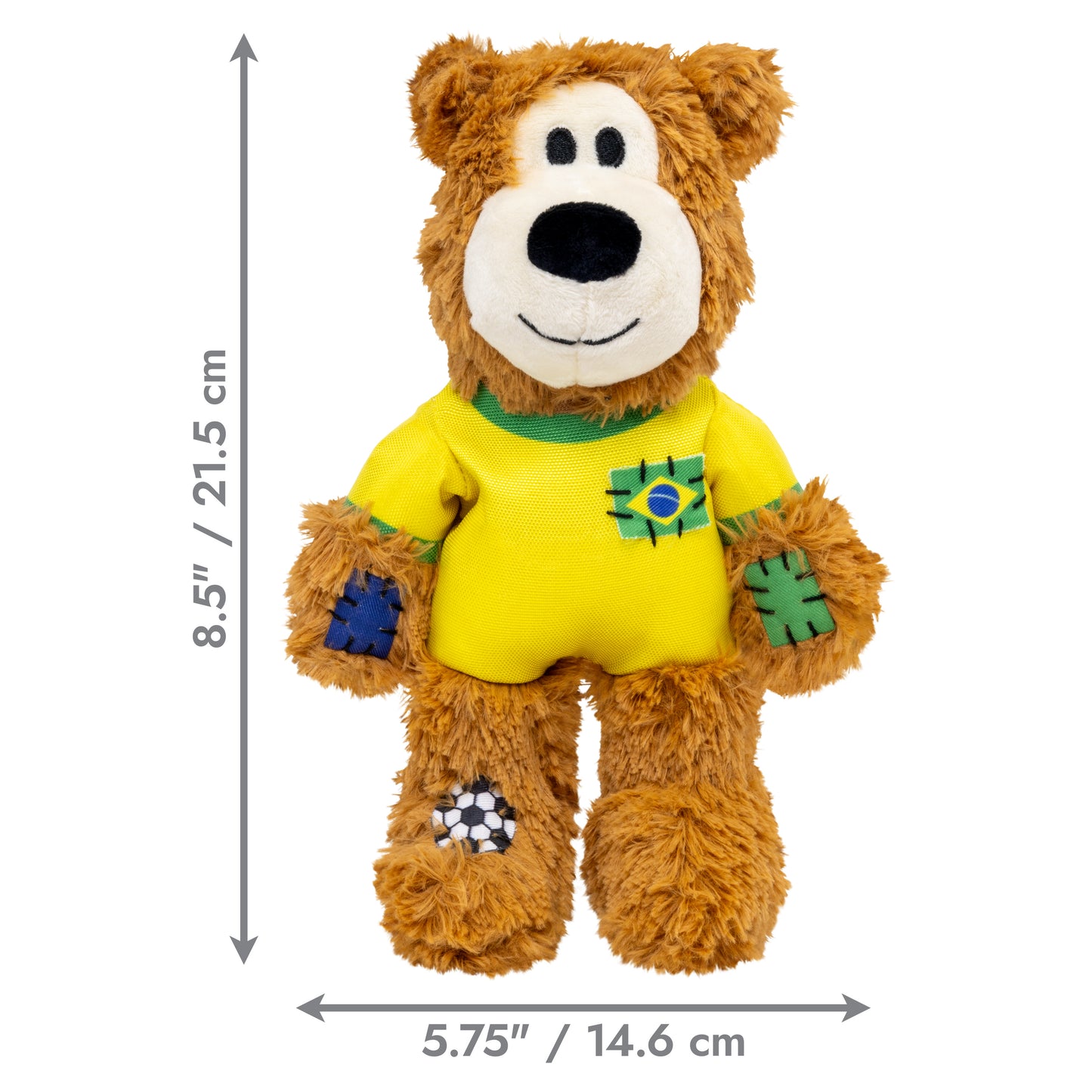 KONG Wild Sports Bear Soft Dog Play Toy Medium - Brazil