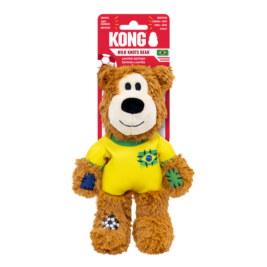 KONG Wild Sports Bear Soft Dog Play Toy Medium - Brazil