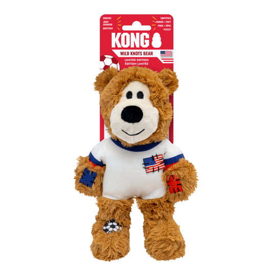 KONG Wild Sports Bear Soft Dog Play Toy Medium - USA