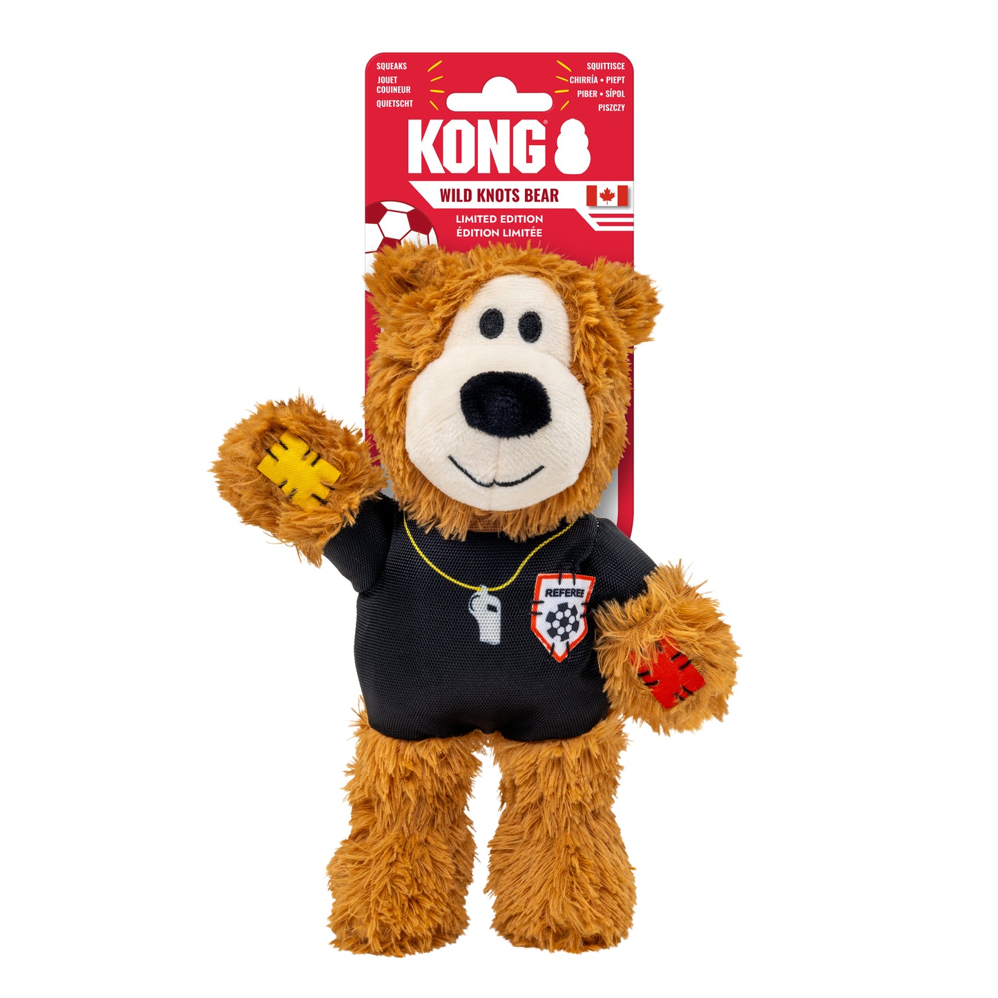 KONG Wild Sports Bear Soft Dog Play Toy Medium - Referee