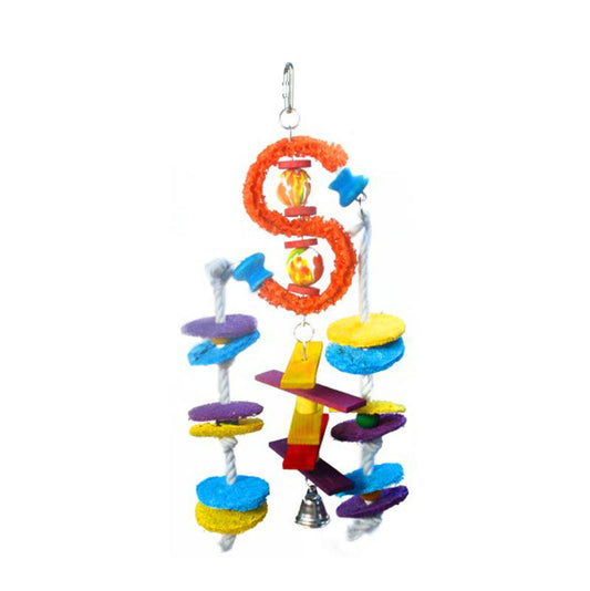 Adventure Bound On The Money Loofa & wood Parrot Toy