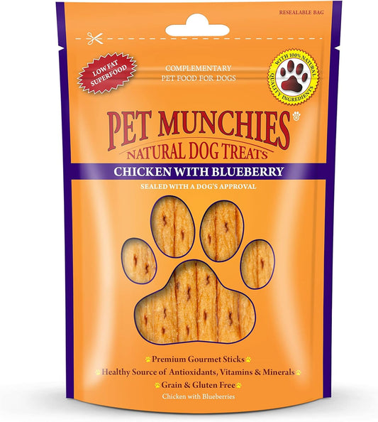 Pet Munchies Chicken Sticks With Blueberry 80g