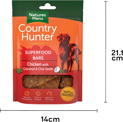 Natures Menu Country Hunter Air Dried Chicken With Coconut & Chia Seeds Treats 100g