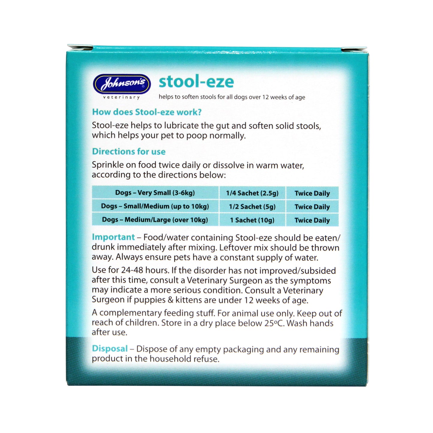 Johnson's Veterinary Stool Eze Dog