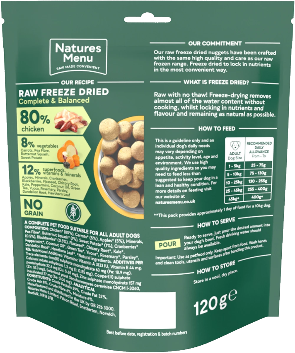 Natures Menu Freeze Dried 80/20 Chicken 120g