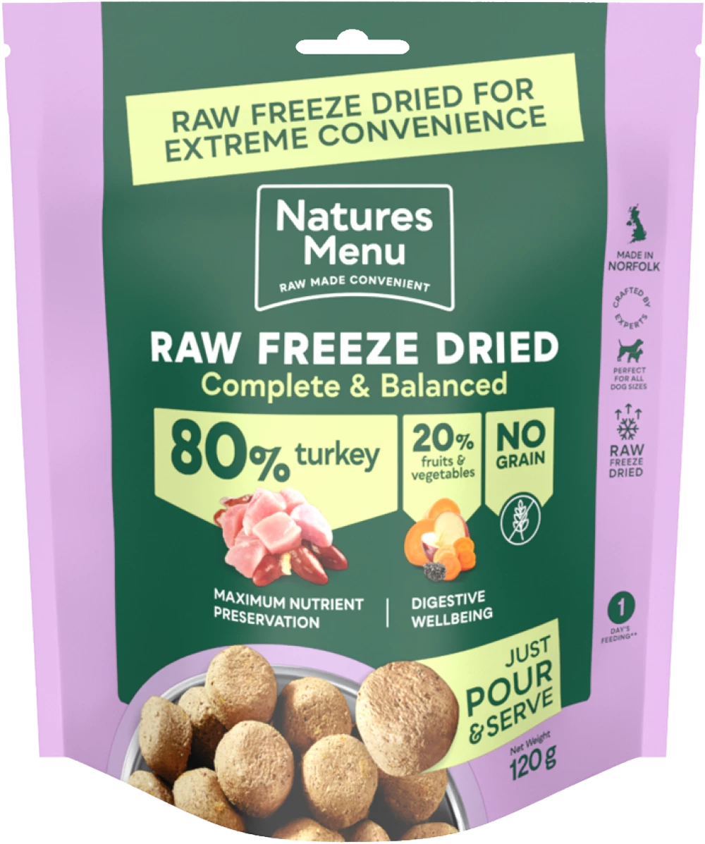 Natures Menu Freeze Dried 80/20 Turkey 120g