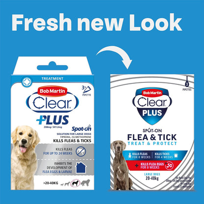 Bob Martin Clear Plus Spot On Large Dogs 20-40kg 3 Pipettes