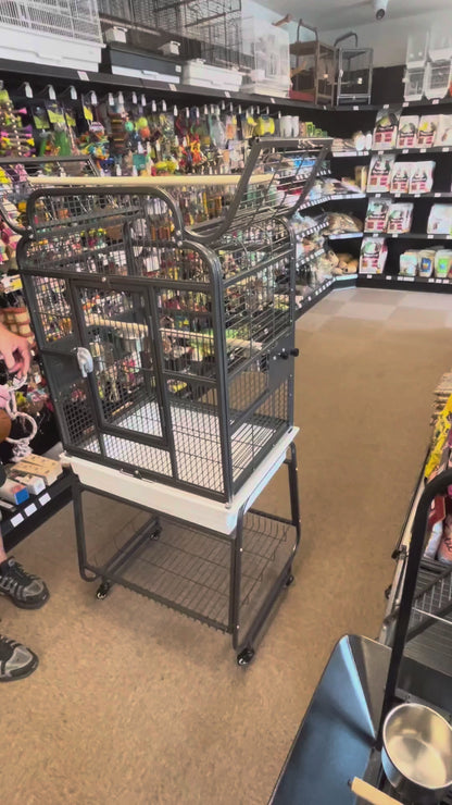 Wundapets Thirlmere Medium Parrot Cage Antique Black With White Base