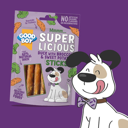 Good Boy Duck With Broccoli & Sweet Potato Sticks 70g