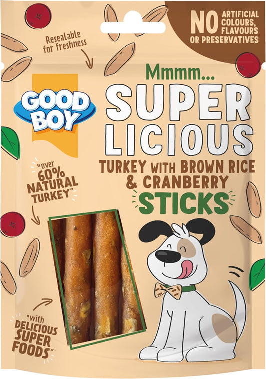 Good Boy Turkey With Brown Rice & Cranberry Sticks 70g