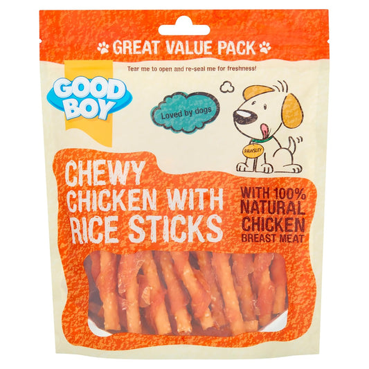 Good Boy Chewy Chicken With Rice Sticks Value Bag 300g